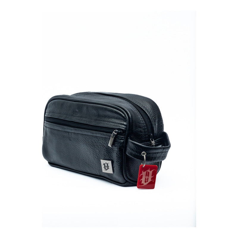 Neceser Ollin Estuche De Viaje Piel Vacuno Travel Case Negro Lisa