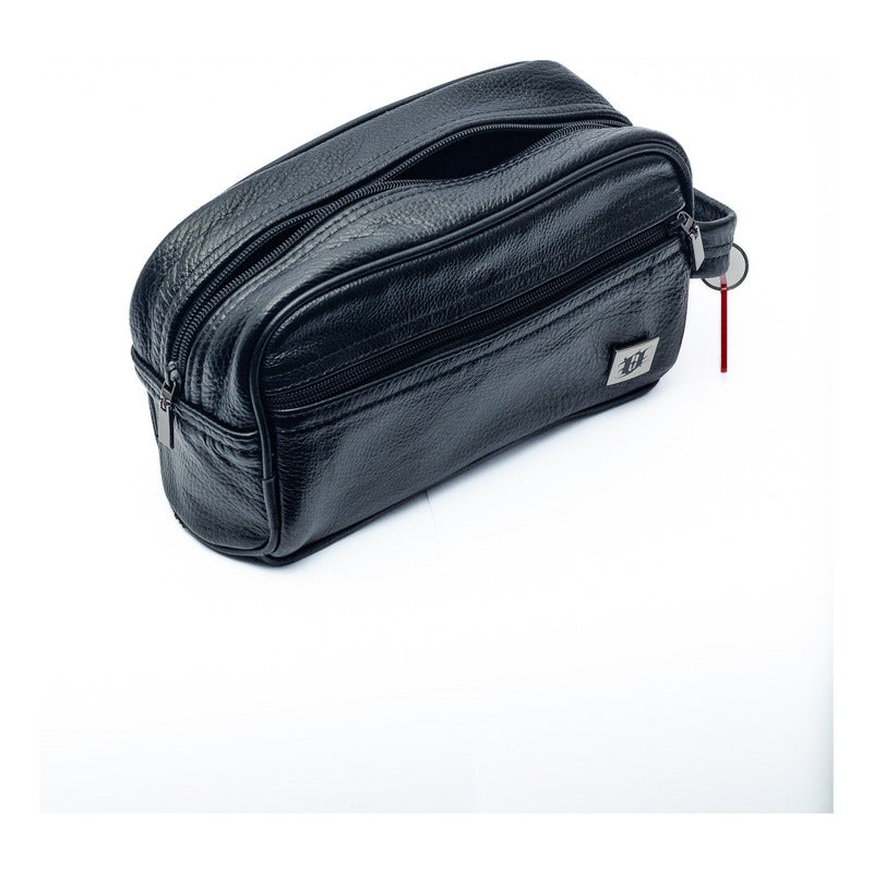 Neceser Ollin Estuche De Viaje Piel Vacuno Travel Case Negro Lisa