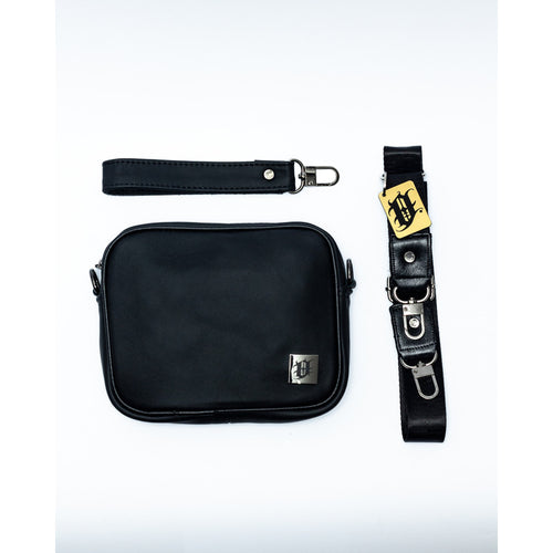 Bandolera Lite Ollin En Piel Vacuno Unisex Crossbody Lite Negro Lisa