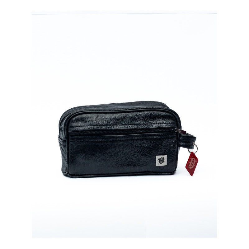 Neceser Ollin Estuche De Viaje Piel Vacuno Travel Case Negro Lisa