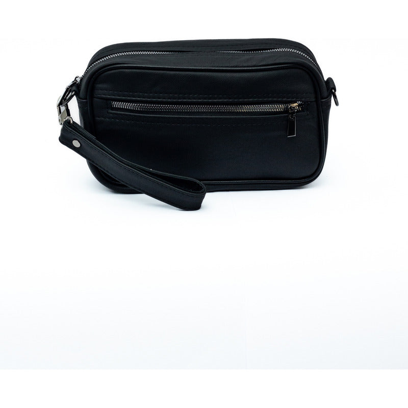 Bandolera Ollin En Piel Vacuno Unisex Crossbody Bag Negro