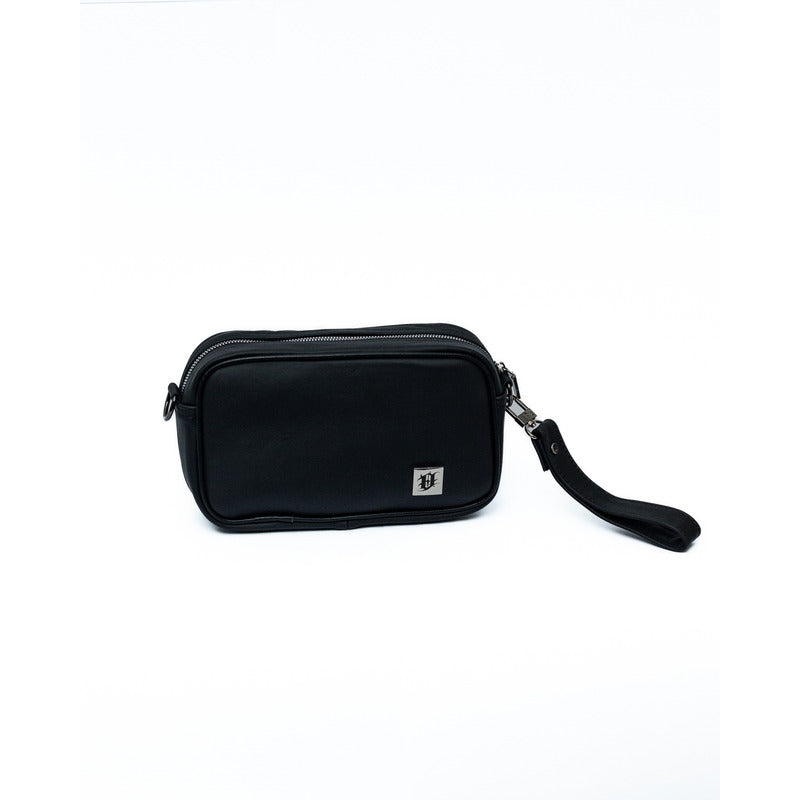 Bandolera Ollin En Piel Vacuno Unisex Crossbody Bag Negro