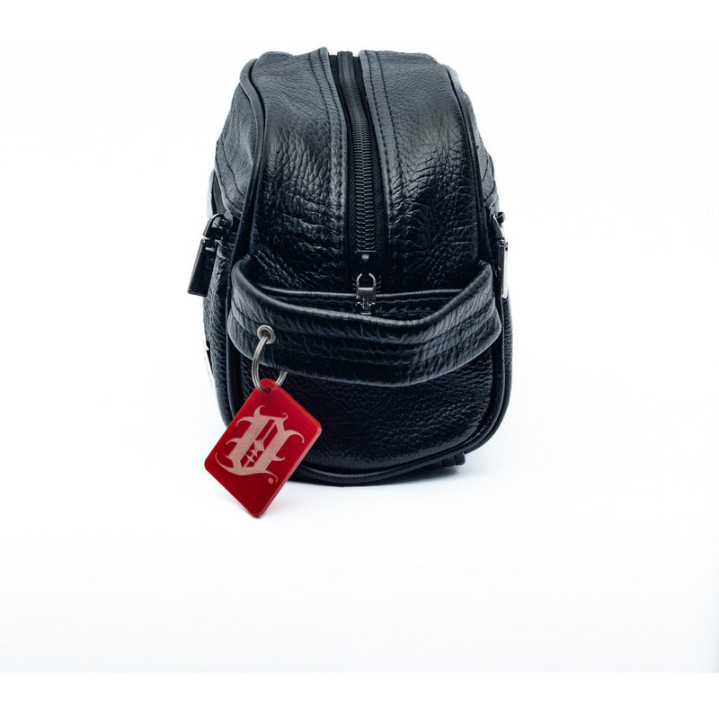 Neceser Ollin Estuche De Viaje Piel Vacuno Travel Case Negro Lisa