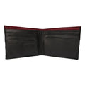 Cartera Ollin Blood De Piel Vacuna Para Hombre Genuina Slim Negro Liso